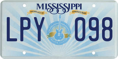 MS license plate LPY098