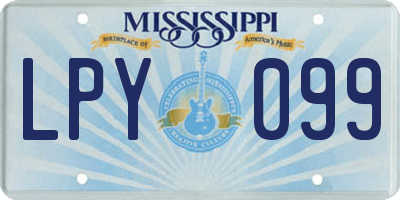 MS license plate LPY099