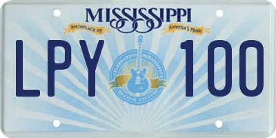 MS license plate LPY100