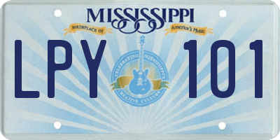 MS license plate LPY101