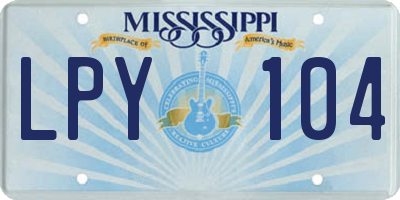 MS license plate LPY104
