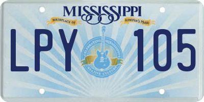 MS license plate LPY105