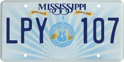 MS license plate LPY107