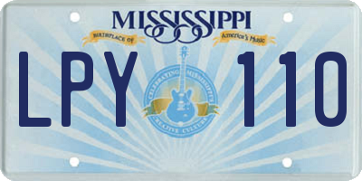 MS license plate LPY110