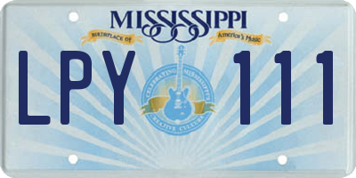 MS license plate LPY111