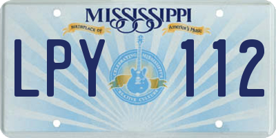 MS license plate LPY112