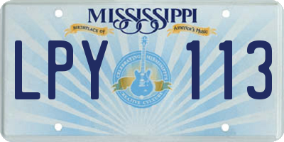 MS license plate LPY113
