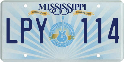 MS license plate LPY114