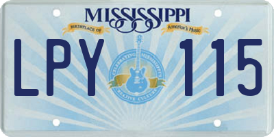 MS license plate LPY115