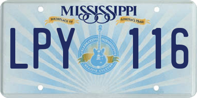 MS license plate LPY116