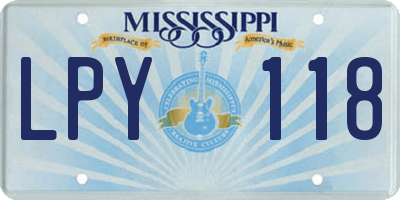 MS license plate LPY118