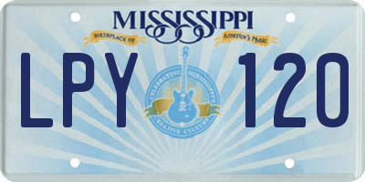 MS license plate LPY120