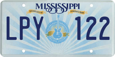 MS license plate LPY122