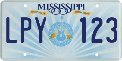 MS license plate LPY123