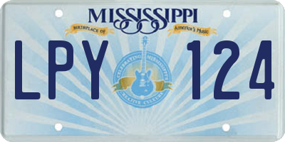 MS license plate LPY124