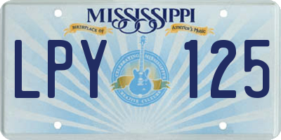 MS license plate LPY125