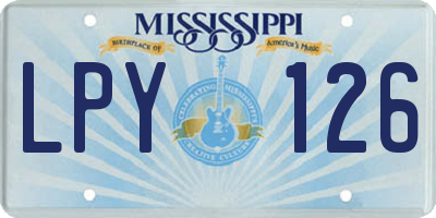 MS license plate LPY126