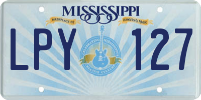 MS license plate LPY127