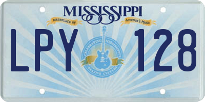 MS license plate LPY128