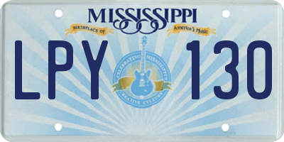 MS license plate LPY130