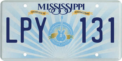 MS license plate LPY131