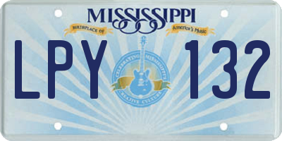 MS license plate LPY132