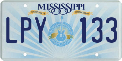 MS license plate LPY133