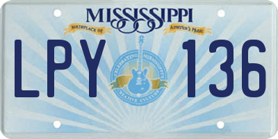 MS license plate LPY136