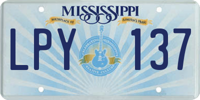 MS license plate LPY137