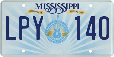 MS license plate LPY140