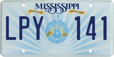 MS license plate LPY141