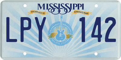 MS license plate LPY142