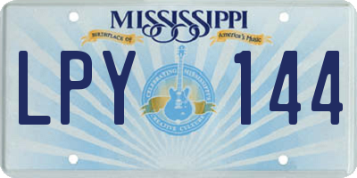 MS license plate LPY144