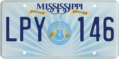 MS license plate LPY146