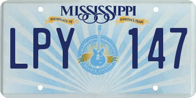MS license plate LPY147