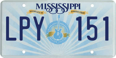 MS license plate LPY151
