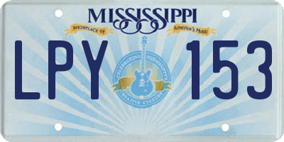 MS license plate LPY153
