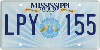 MS license plate LPY155