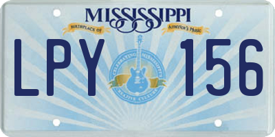 MS license plate LPY156
