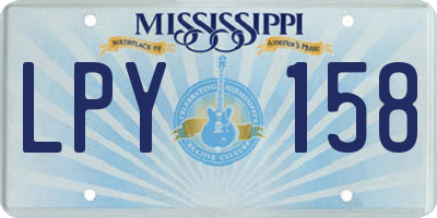 MS license plate LPY158