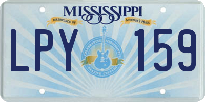 MS license plate LPY159