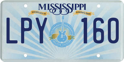 MS license plate LPY160