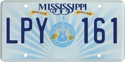 MS license plate LPY161