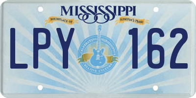MS license plate LPY162