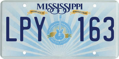 MS license plate LPY163