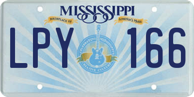 MS license plate LPY166