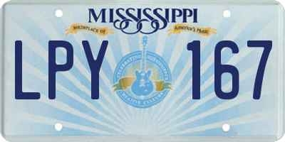MS license plate LPY167