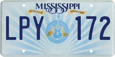 MS license plate LPY172