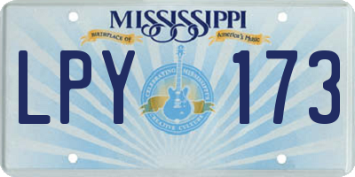 MS license plate LPY173