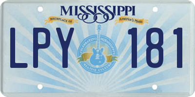 MS license plate LPY181